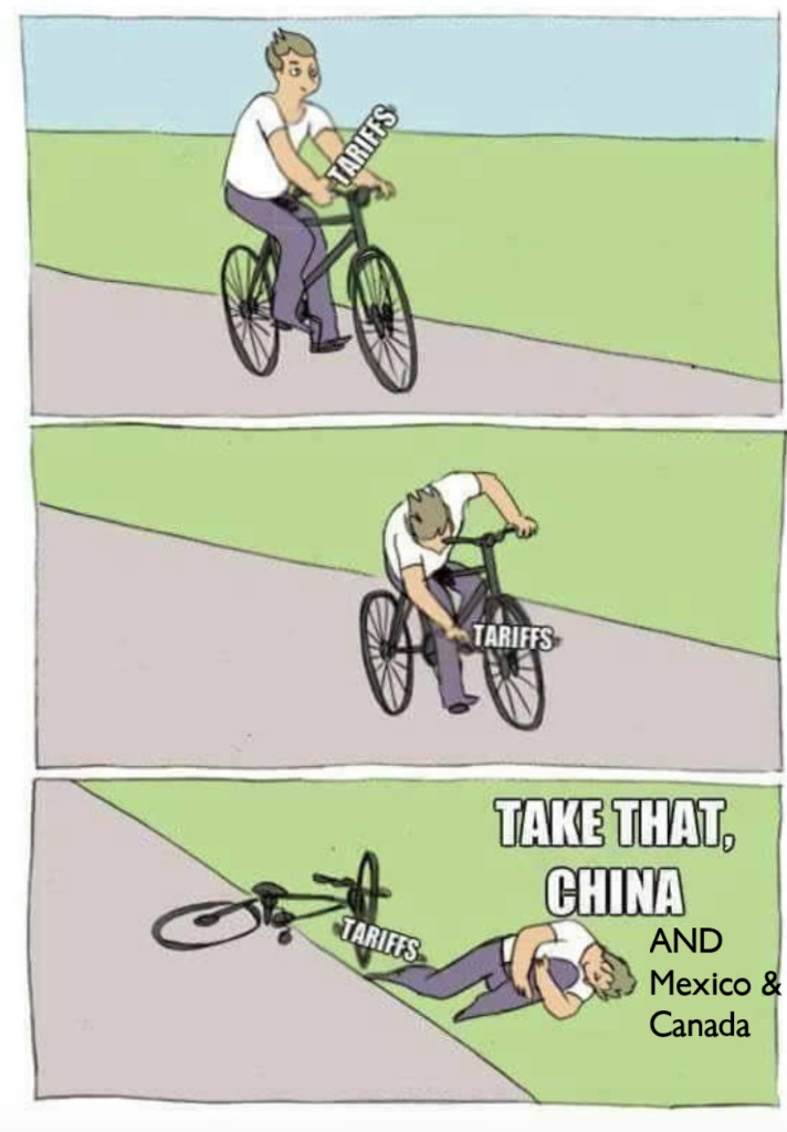 Mark J. Perry on X: "Trump's tariffs (self-imposed taxes) explained in one  photo https://t.co/kMOn95SxXi" / X