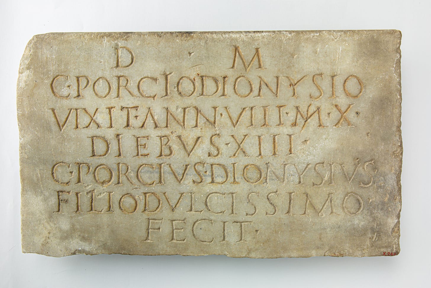 Marble plaque with funerary inscription, Marble, Roman