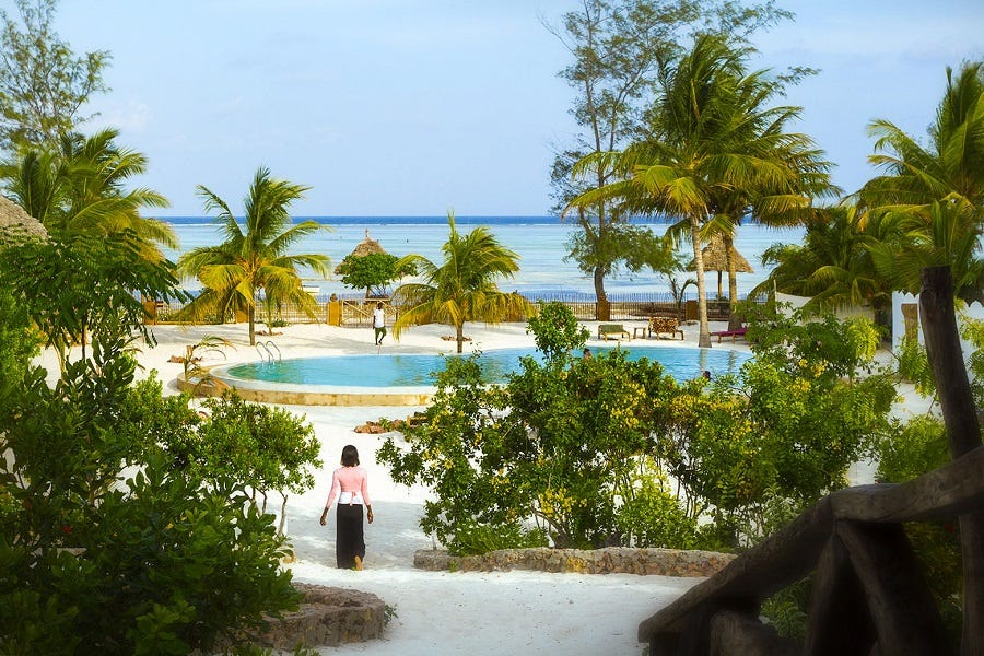 Blick von der Unterkunft aufs Meer