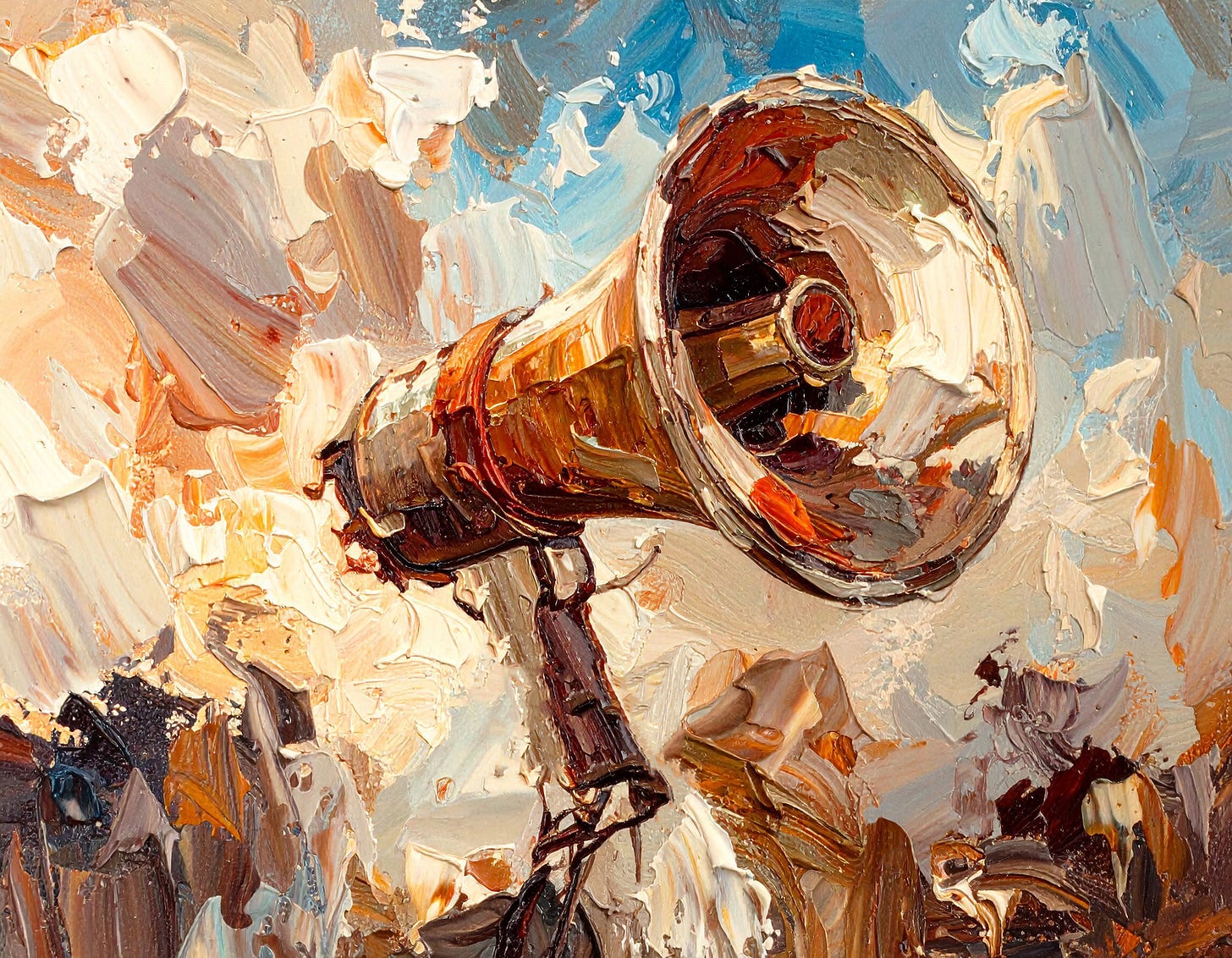 This is an AI-generated image of a megaphone.