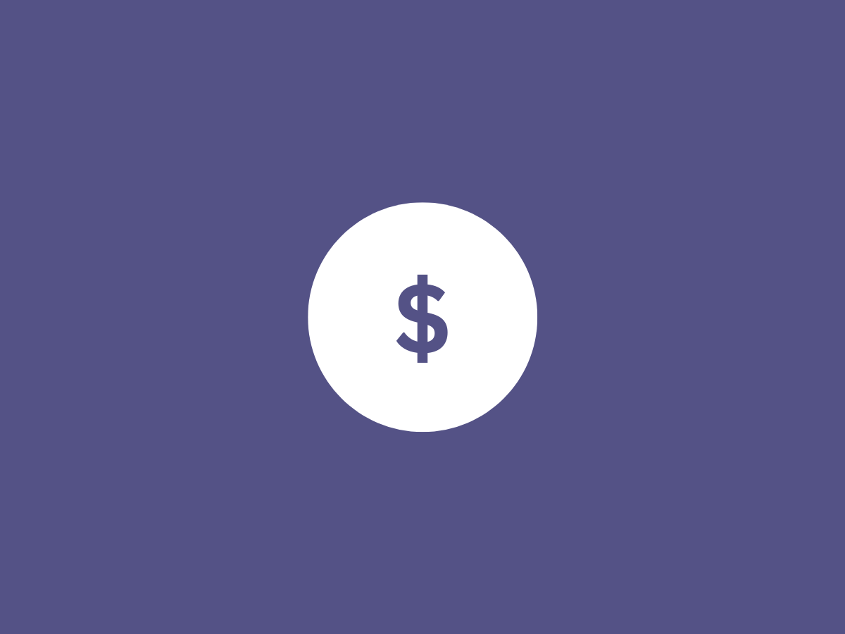 purple background with a white dollar sign on it