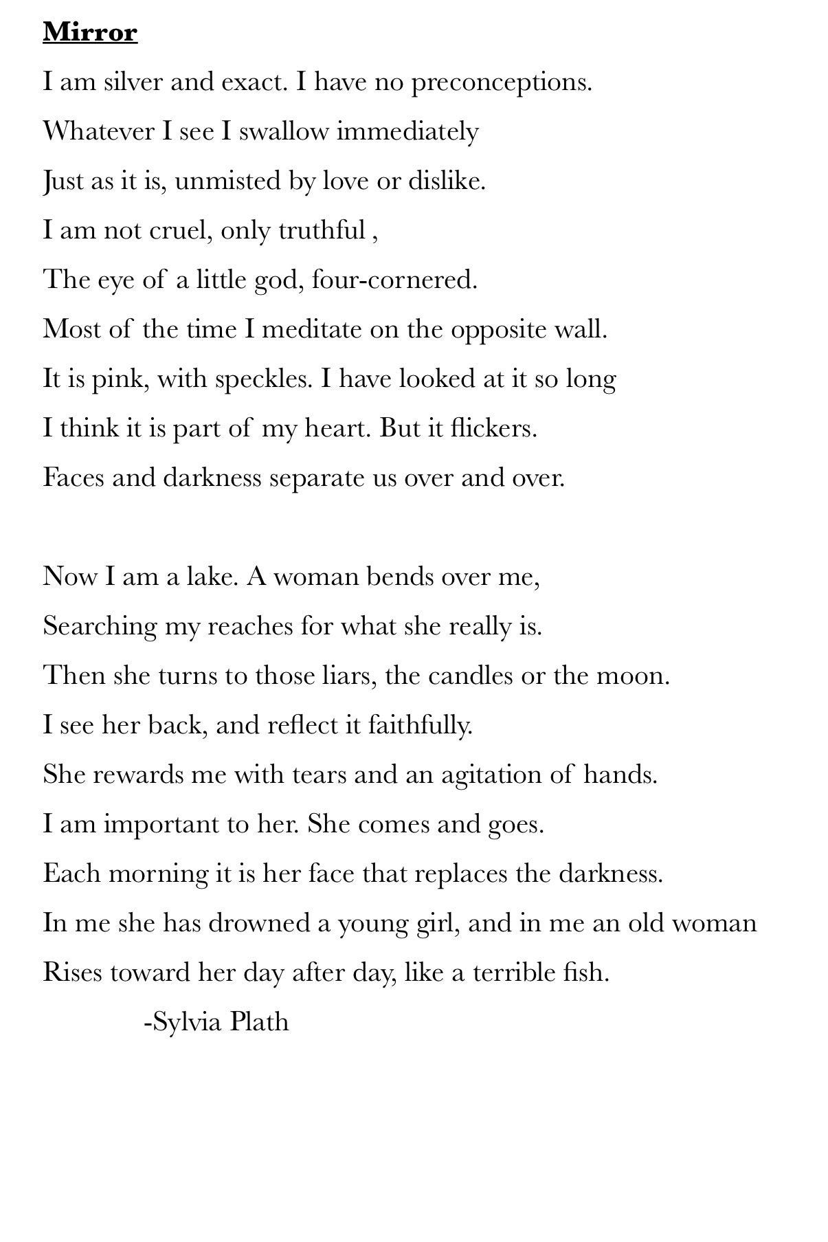 Mirror - Sylvia Plath