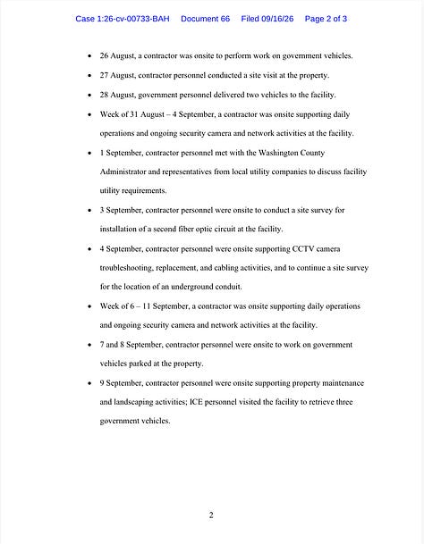 Sept 16, 2016 Washington County ICE Detention Center Joint Status Report