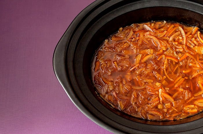 Mermelada amarga en crock pot