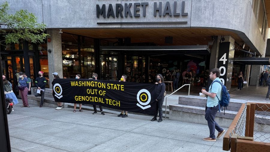 Seattle protest Palantir... Seattle protest Palantir...