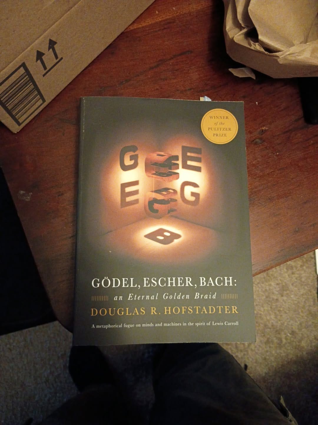 May be an image of text that says 'WINNER PULITZER TZER PC PRIZE ESG GEE E G GÖDEL, GÖDEL,ESCHER,BACH: ESCHER, ,BACH: an Eternal Golden Braid HIIIIII DOUGLAS DOUGLASR.HOFSTADTER R. HOFSTADTER metaphorical Togue ውበ minds Aamtpeieninaieneiin an and machines the spirit Lewis Carroll' May be an image of text that says 'WINNER PULITZER TZER PC PRIZE ESG GEE E G GÖDEL, GÖDEL,ESCHER,BACH: ESCHER, ,BACH: an Eternal Golden Braid HIIIIII DOUGLAS DOUGLASR.HOFSTADTER R. HOFSTADTER metaphorical Togue ውበ minds Aamtpeieninaieneiin an and machines the spirit Lewis Carroll'