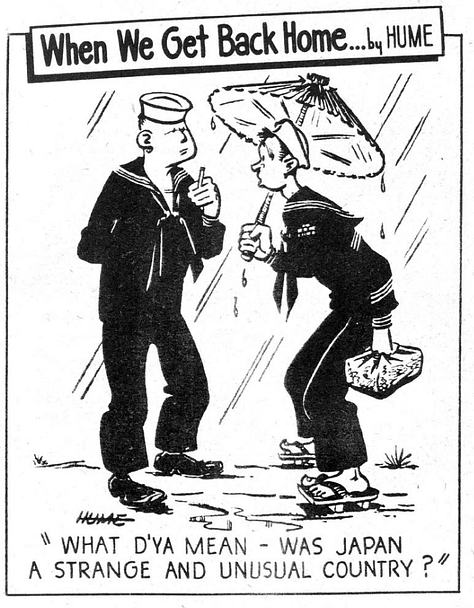 Cartoon photos of GIs.