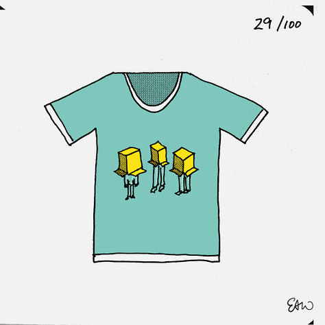Even more t-shirt thumbnail sketches in a square grid
