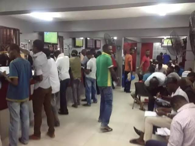 An average sprts betting shop in Nigeria.