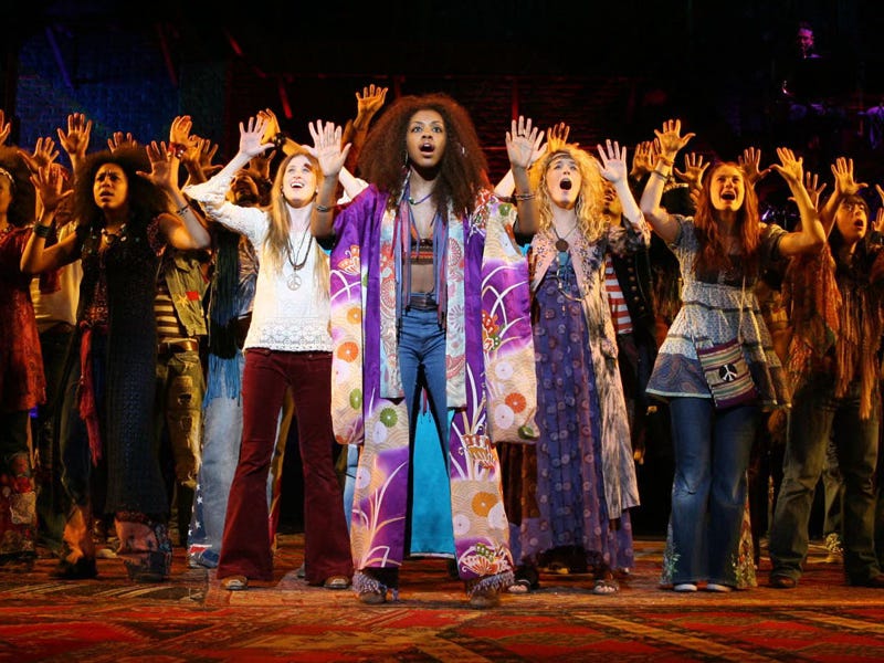 Scene from a performance of the musical "Hair"