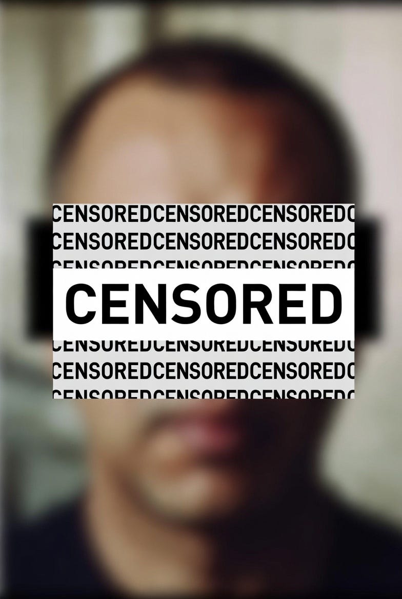 A blurred photograph of a person with "CENSORED" text overlay, conveying censorship in a somber tone. A blurred photograph of a person with "CENSORED" text overlay, conveying censorship in a somber tone.