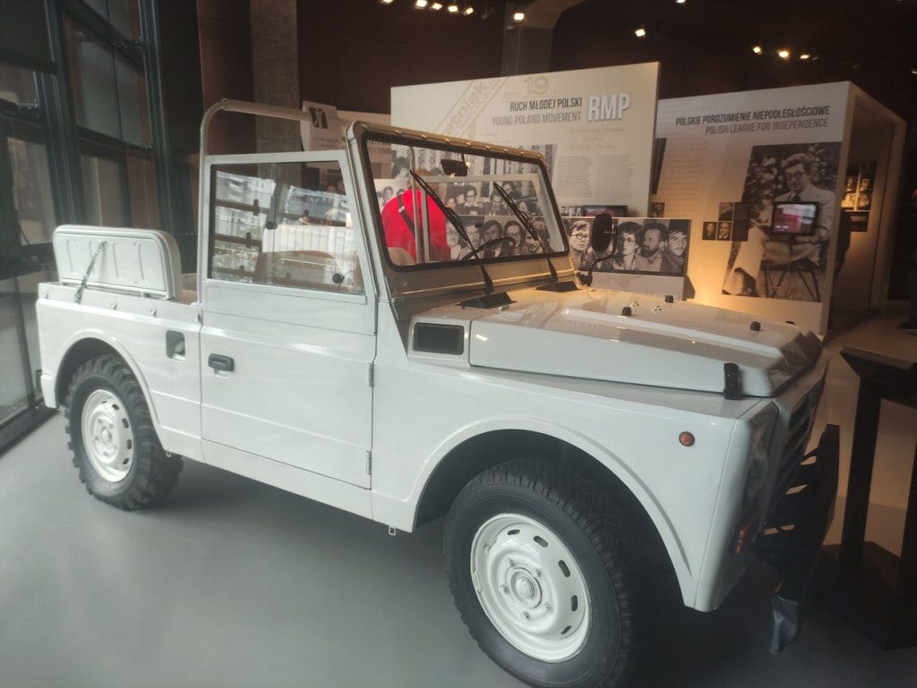Landrover-style Popemobile used by Pope John Paul