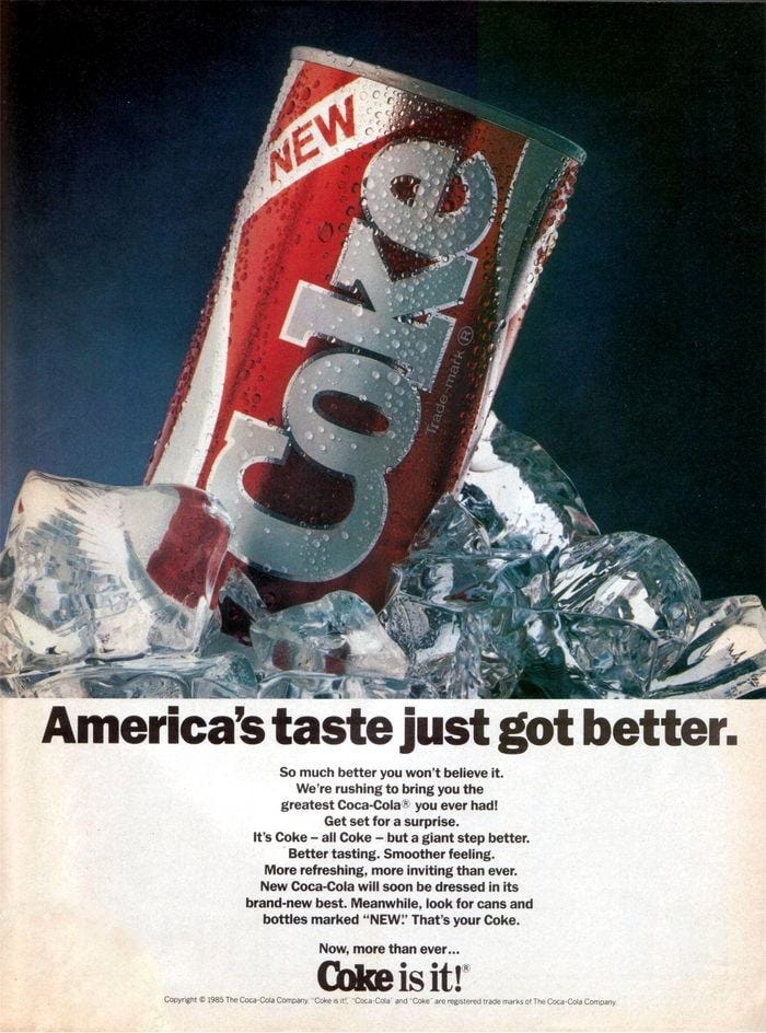 Nouveau Coca-Cola (1985) - Pourquoi a-t-il échoué ? : r/80s