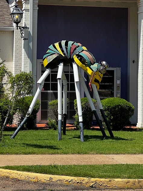 Street art and buildings in Clarksdale Mississippi