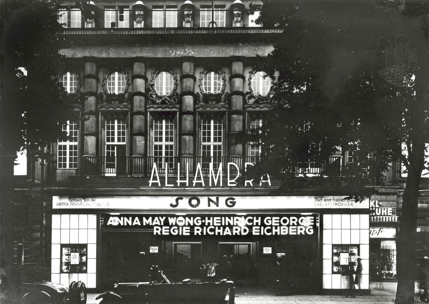 black and white photograph of the front of the Alhambra Theatre