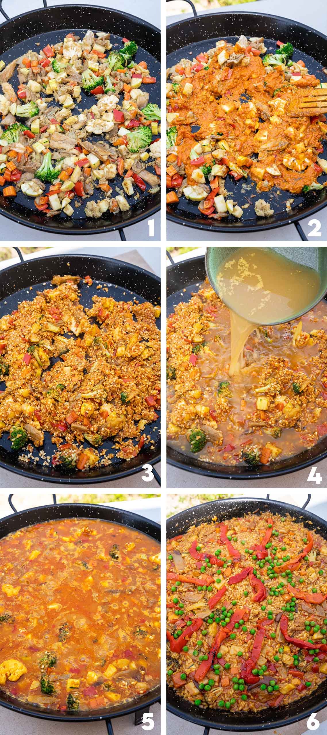 Vegetarian Paella - cooking method