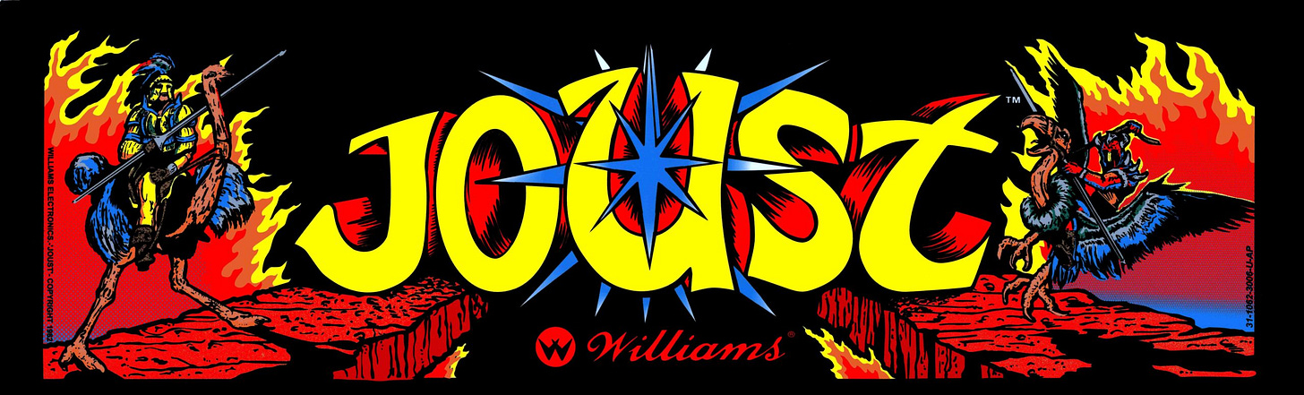 Joust Dedicated Arcade Marquee - 24.25" x 7.25" - Arcade Marquee Dot Com