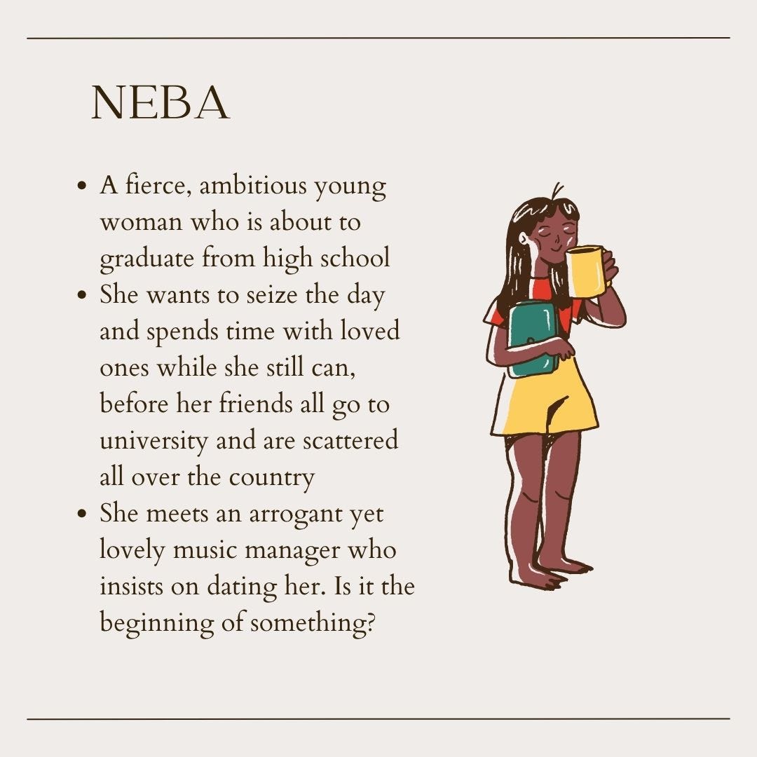 A character description of Neba, a character in the book Solitudes