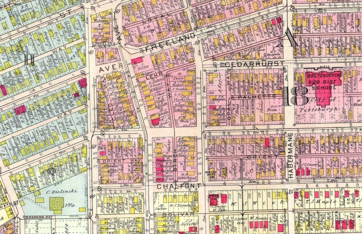 1923 map of the area where Venson Park is today.
