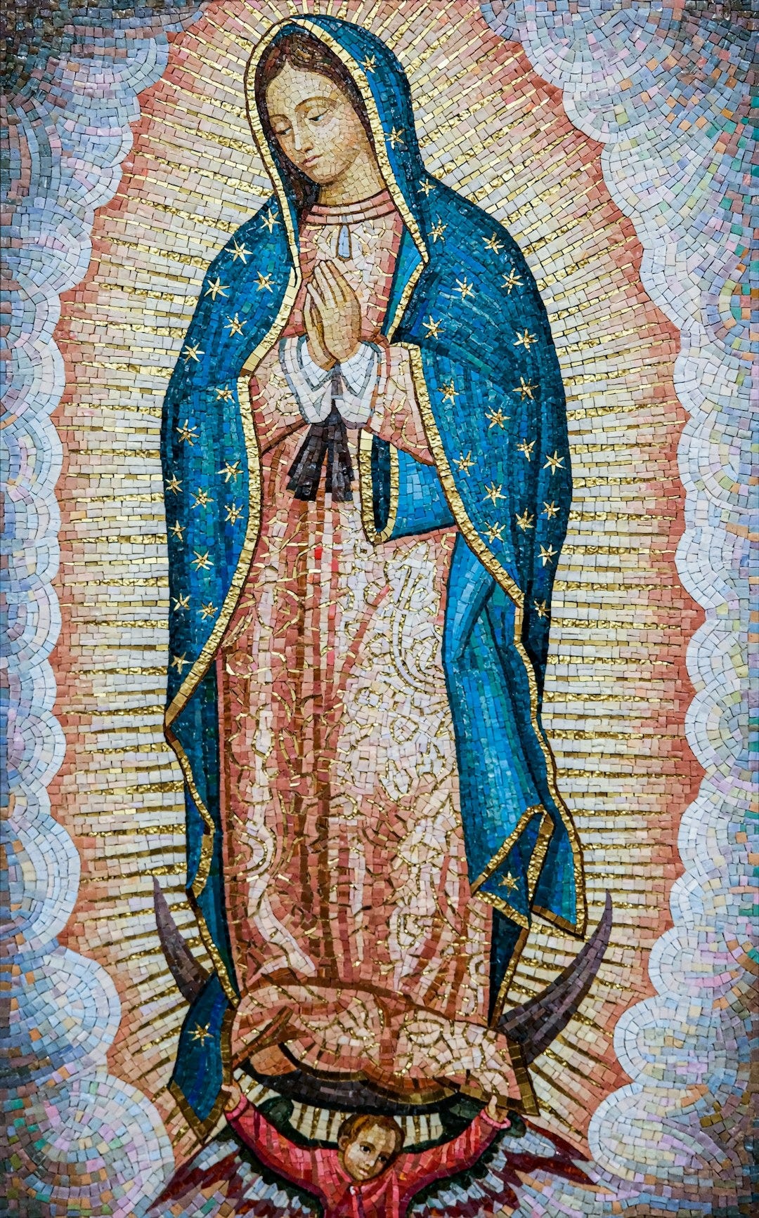 a mosaic of the virgin mary of guadalupe a mosaic of the virgin mary of guadalupe