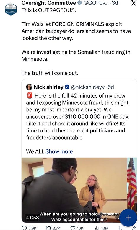 Screenshots showing X posts about Nick Shirley’s video. 
