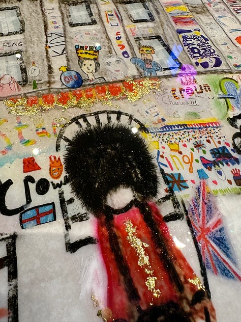 Stage of progress in making the special artwork