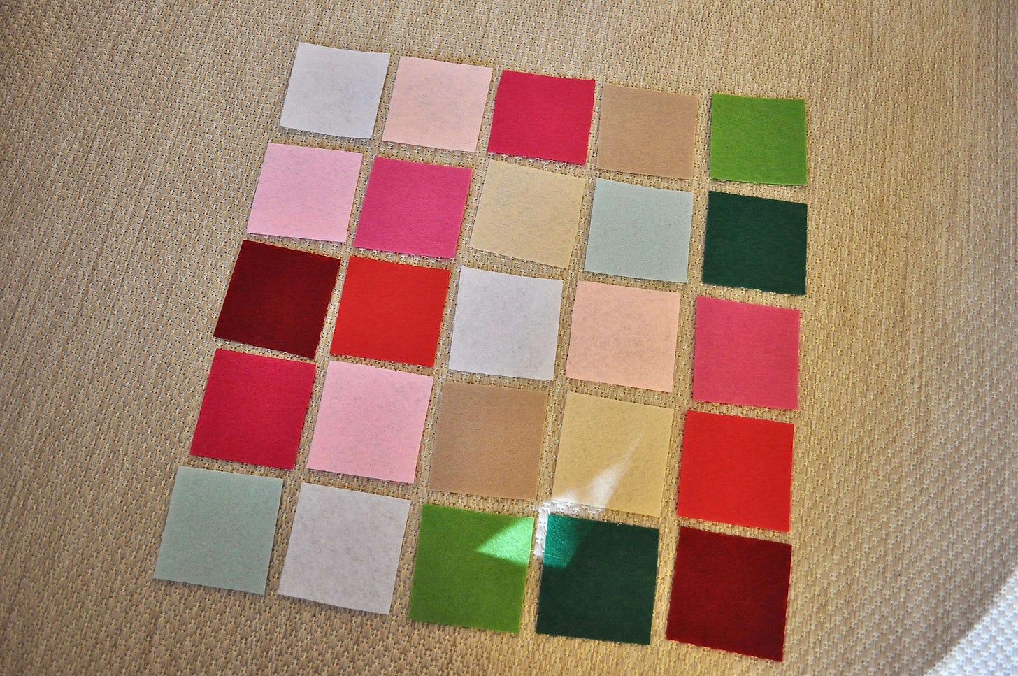 Felt pocket squares for DIY advent calendar