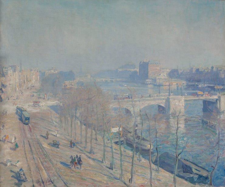 'Uitzicht vanuit atelier aan de Amstel (winter)' - olieverf op doek: Hendrik Jan Wolter (herkomst: stichting vrienden van H.J. Wolter) 'Uitzicht vanuit atelier aan de Amstel (winter)' - olieverf op doek: Hendrik Jan Wolter (herkomst: stichting vrienden van H.J. Wolter)