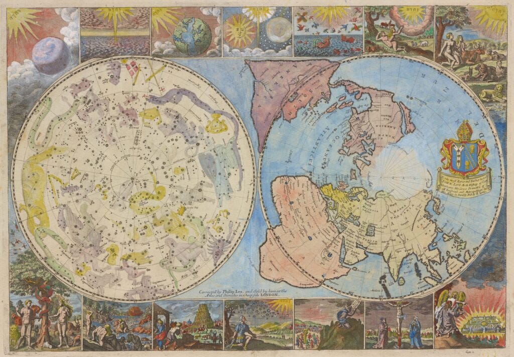 Mapa de los cielos y la Tierra (1699)