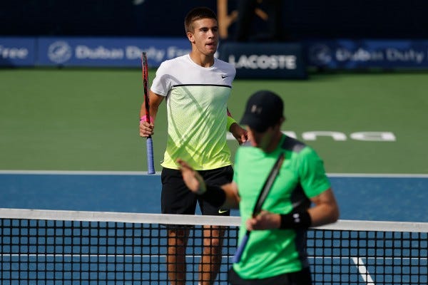 borna coric kills any murray atp dubai tennis 2015 borna coric kills any murray atp dubai tennis 2015