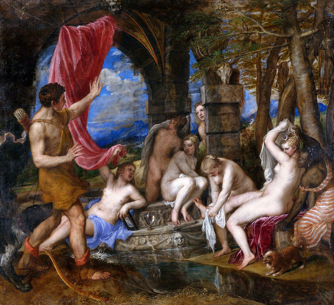 Actaeon surprising the goddess Diana bathing, Titian Actaeon surprising the goddess Diana bathing, Titian