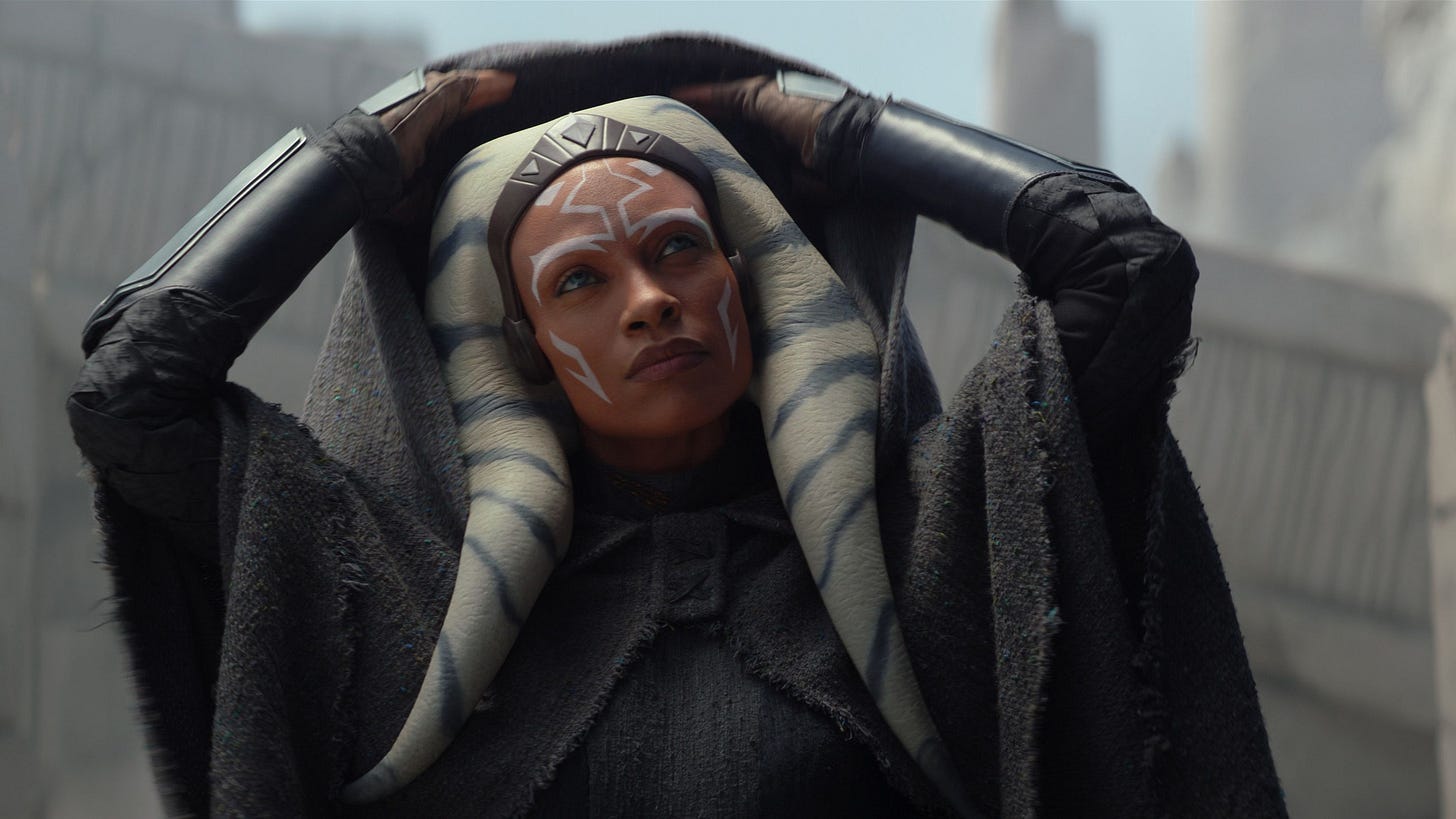 Ahsoka hood headtails rosario dawson