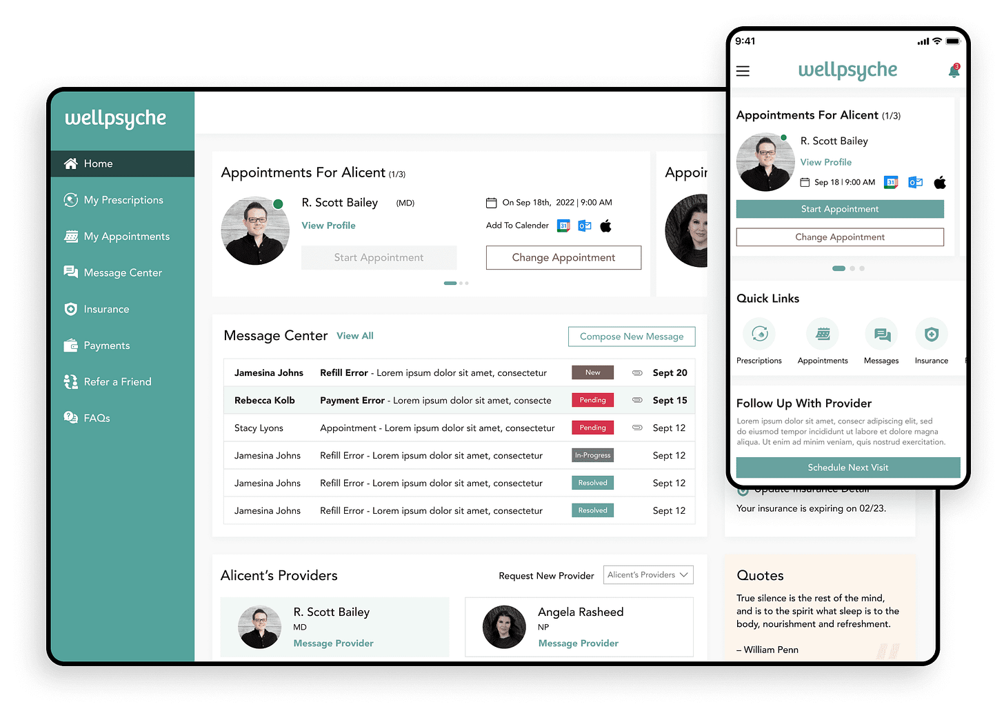 Mental healthcare SaaS app