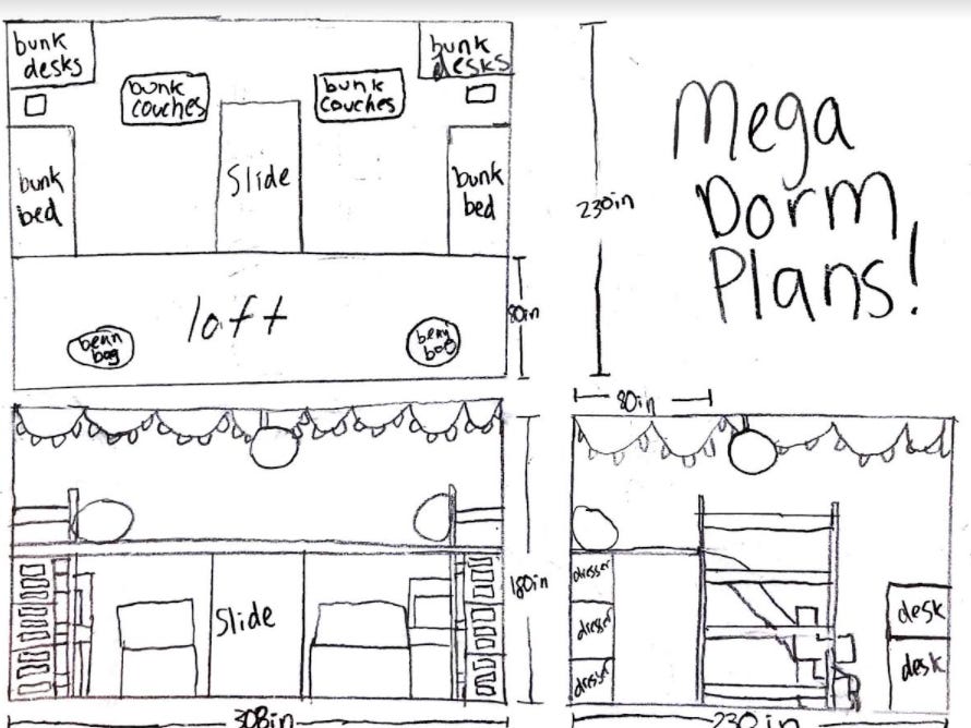 4 dorm mega room