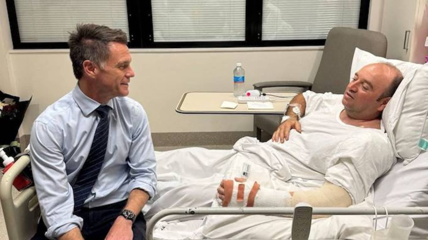 Ahmed al Ahmed went viral for wresting a gun from one of the assailants. Photo / @ChrisMinnsMP via X