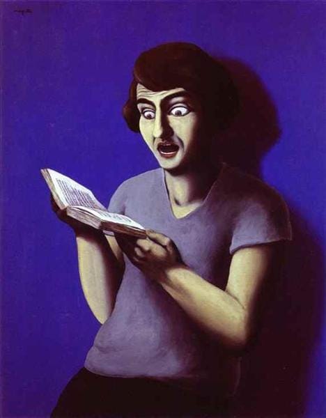 The submissive reader, 1928 - Rene Magritte