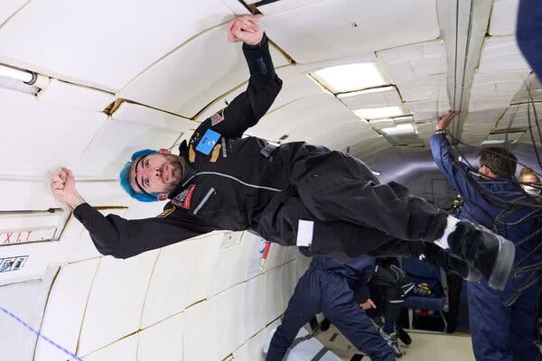 Eric Ingram, who typically gets around in a wheelchair and who has a condition that has prevented him from becoming an astronaut, on the flight. &ldquo;It was legitimately weird,&rdquo; he said.