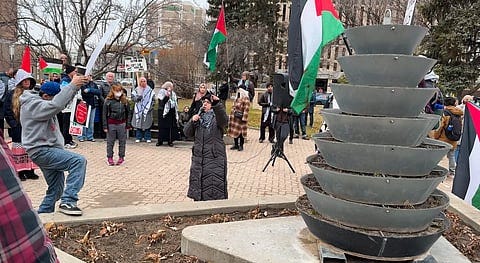 Palestine protest at Regina City Hall