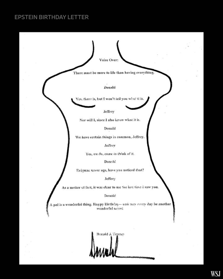 scrisoarea aniversara Trump Epstein