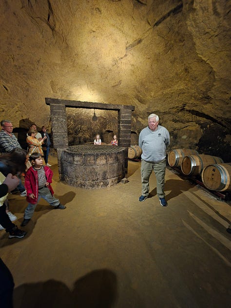Wine caves, wine barrels