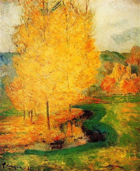 By the Stream, Autumn, 1885 - Paul Gauguin