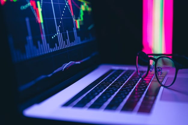 Free photo stock market graph financial data on an electronic board on a laptop screen