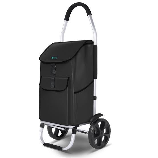 VOUNOT® Carrello della Spesa Pieghevole in Alluminio, Carrello Portaspesa con Borsa da 58L, Ruote Silenziose e Parafanghi, Nero VOUNOT® Carrello della Spesa Pieghevole in Alluminio, Carrello Portaspesa con Borsa da 58L, Ruote Silenziose e Parafanghi, Nero