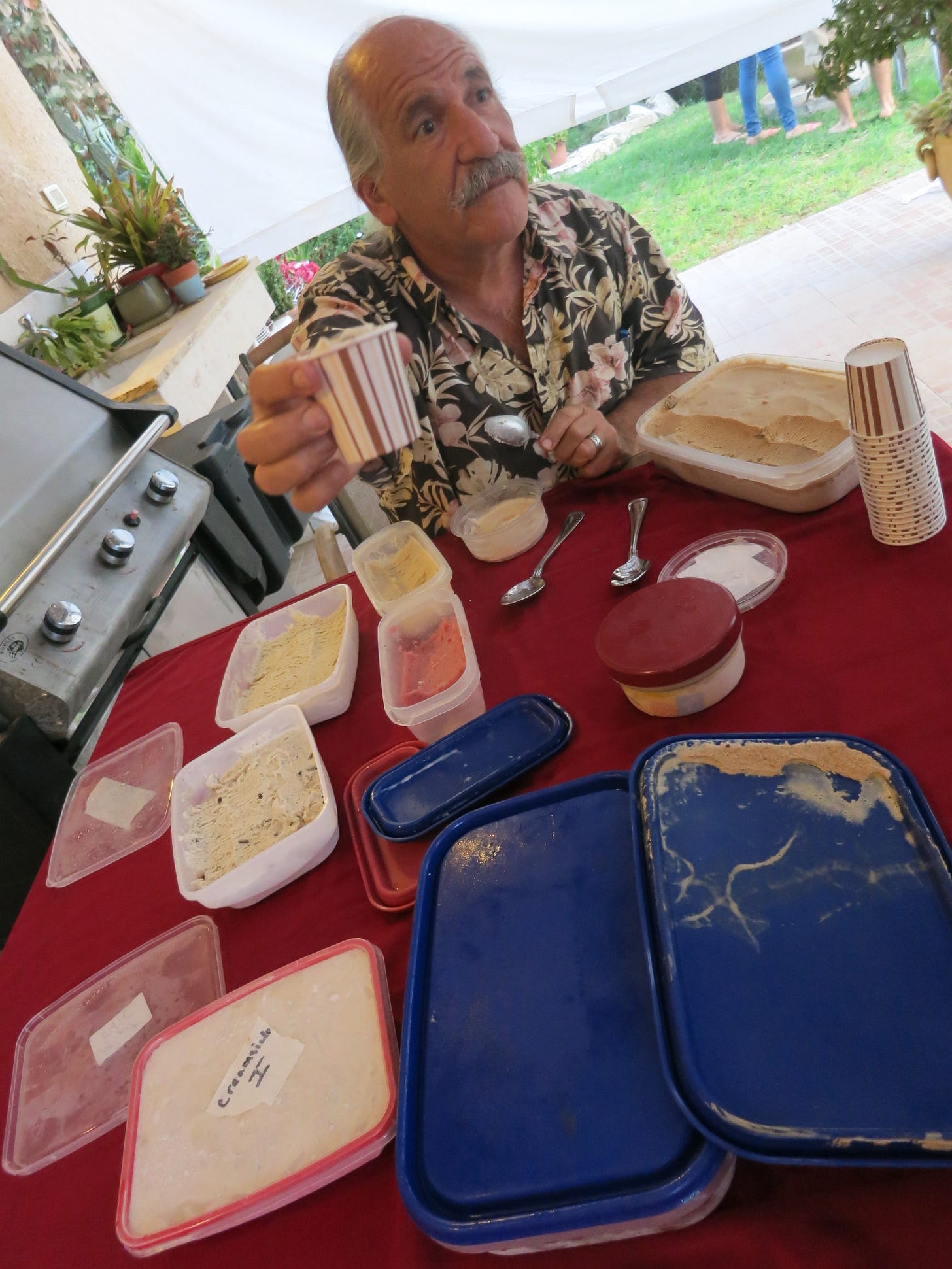 David Leichman, King of All Jewish Ice Cream, serves his ice cream at his home on Kibbutz Gezer.