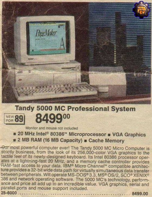This may contain: an advertisement for a computer with the words randy 5000 mcc professional system