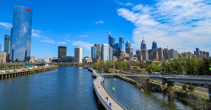 (L) Image courtesy of the Schuylkill River Development Corporation (R) Boat House Row captured by M. Fischetti for Visit Philadelphia