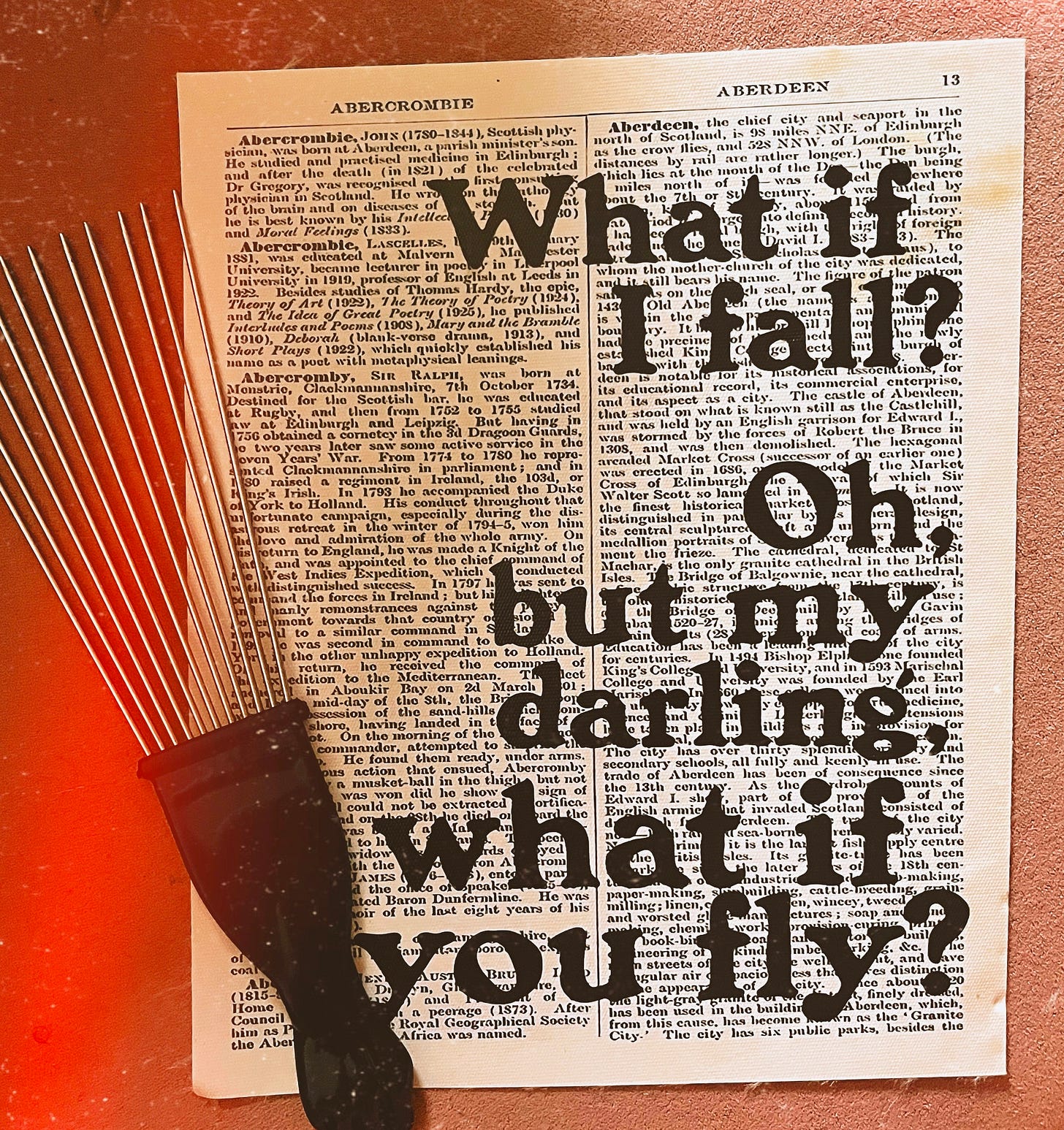 The words "What if I fall?’ Oh, but my darling, what if you fly?” on a poster The words "What if I fall?’ Oh, but my darling, what if you fly?” on a poster