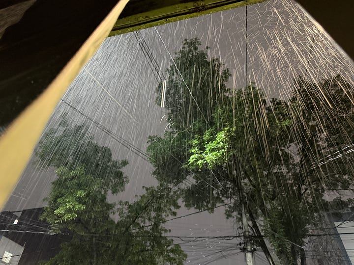 Rainy streets at night, Mexico City