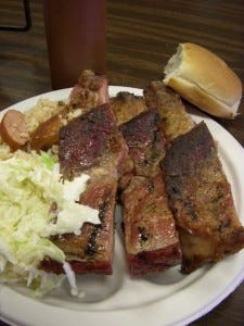 Red Beans and Rice: Mmmmm. Ribs: Not so much.