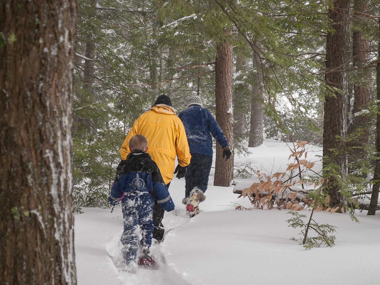 Walking through snow